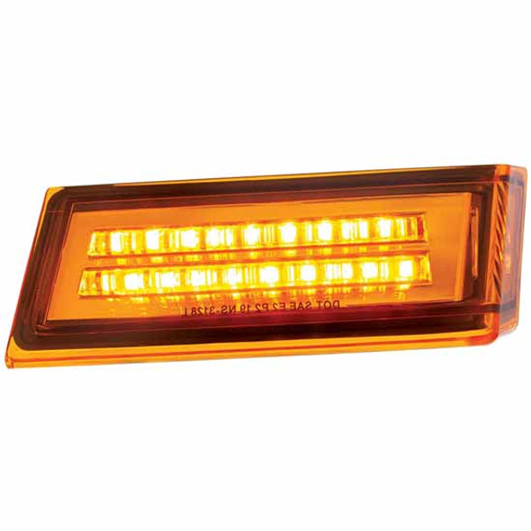 Freightliner Cascadia  Passenger Side Amber LED Turn Signal W/ Dual Light Bar Design, Replaces A06-90212-003 Freightliner Cascadia  Passenger Side Amber LED Turn Signal W/ Dual Light Bar Design, Replaces A06-90212-003