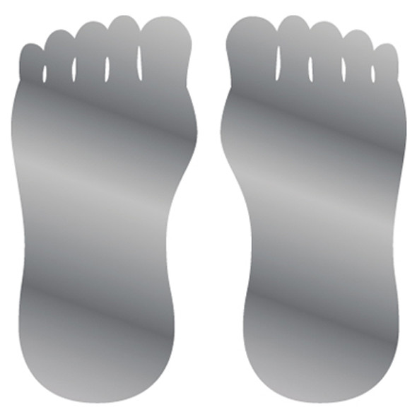3 x 6 Inch Stainless Steel Feet Pair Sign