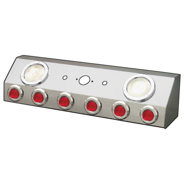 Air Line Box - Single Connection With 2 Round 6 inch Red Beehive LEDs, 2 Round 4 Inch Load Lights & Hooded Bezels Air Line Box - Single Connection With 2 Round 6 inch Red Beehive LEDs, 2 Round 4 Inch Load Lights & Hooded Bezels