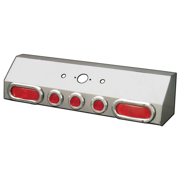 Air Line Box - Single Connection With 2 Oval, 3 Round 2 Inch Red Beehive LEDs & Hooded Bezels Air Line Box - Single Connection With 2 Oval, 3 Round 2 Inch Red Beehive LEDs & Hooded Bezels