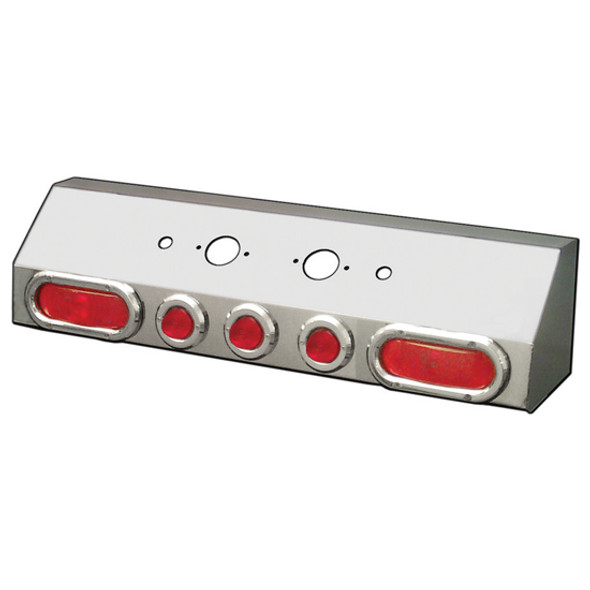 Air Line Box - Double Connection With 2 Oval, 3 Round 2 Inch Red LEDs & Hooded Bezels Air Line Box - Double Connection With 2 Oval, 3 Round 2 Inch Red LEDs & Hooded Bezels
