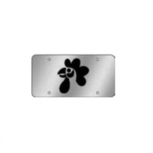Stainless Steel Rooster Cutout Vanity License Plate