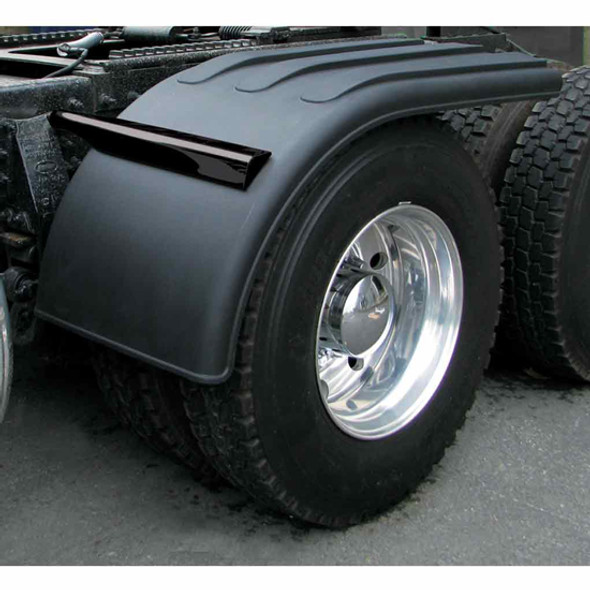 Black Polypropylene Half Fender - 66 Inch with Mounting Brackets Black Polypropylene Half Fender - 66 Inch with Mounting Brackets
