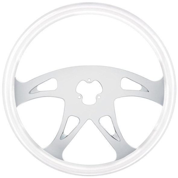 4-Spoke Boss Style Glacier White Steering Wheel