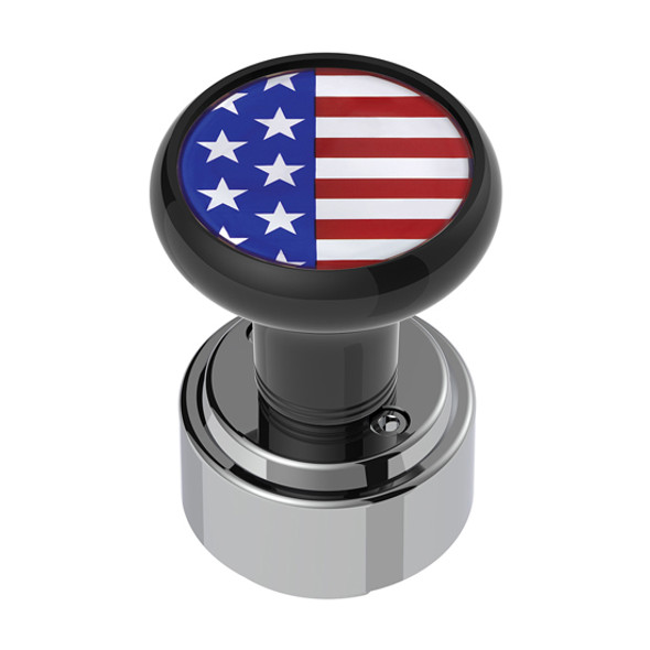 1/2-Inch-13 Thread-On USA Flag Gearshift Knob with 9/10 Speed Adapter