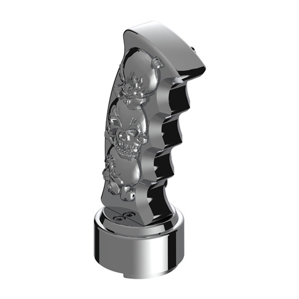 1/2-Inch-13 Thread-On Skulls Pistol Grip Gearshift Knob with 9/10 Speed Adapter