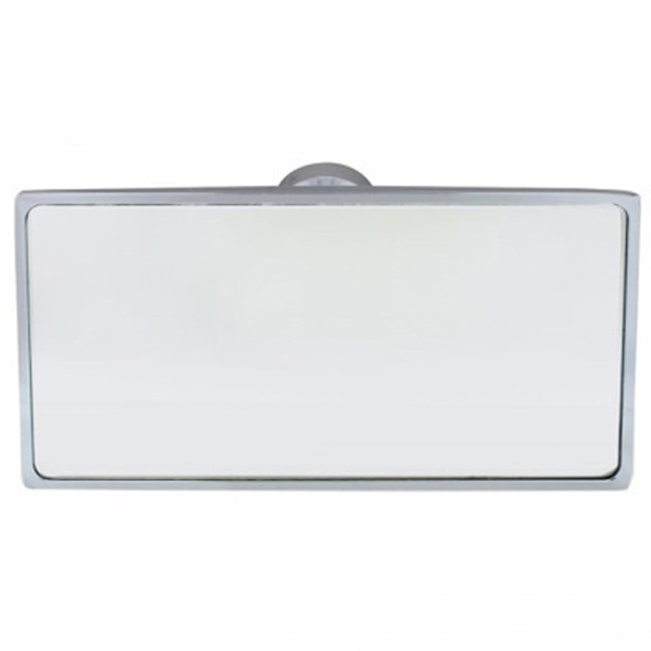 Rectangular Chrome Interior Rear View Mirror with Glue-On Mount
