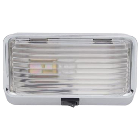 Interior Dome Light With Bulb & On - Off switch - White LED / Clear Lens