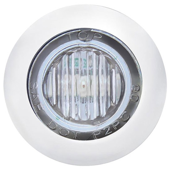 3 LED Mini Clearance Marker Light W/ SS Bezel - White LED / Clear Lens