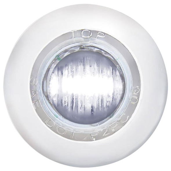 3 LED Mini Clearance Marker Light W/ SS Bezel - White LED / Clear Lens
