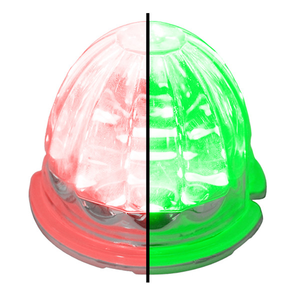 Large Watermelon Style Dual Function & Tone Light With Red to Green LED & Clear Glass Lens By Legendary