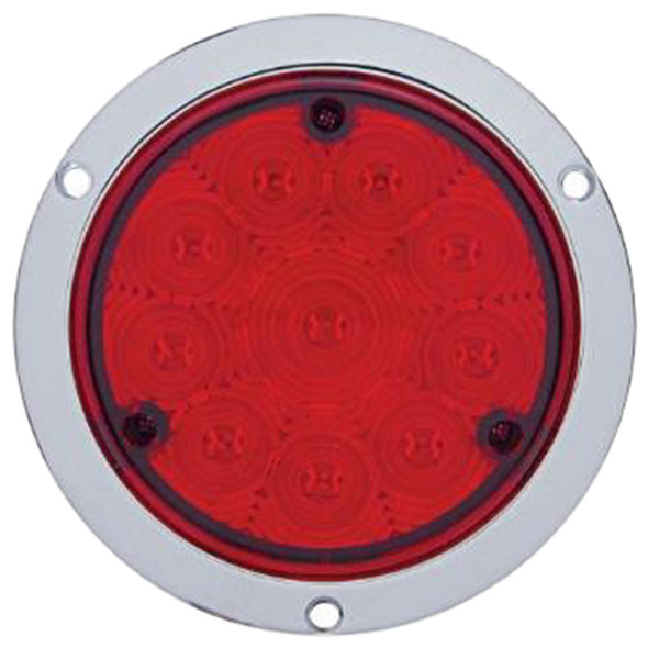 4 Inch Round Deep Dish Stop Turn Tail Light - Red LED / Red  Lens
