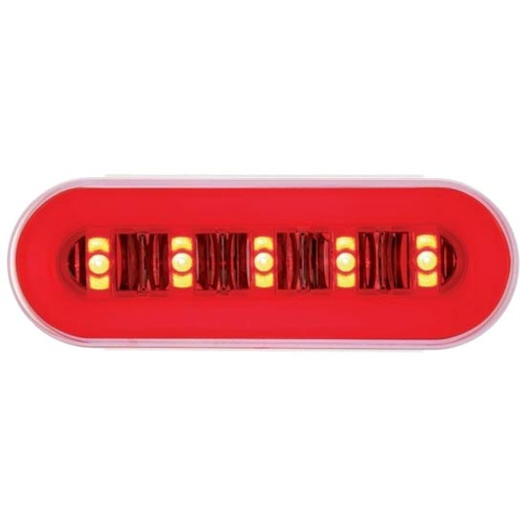 6 Inch 22 Diode Oval GLO Red LED Light Red Lens