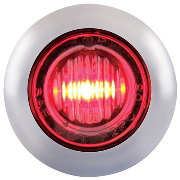 3 LED Mini Clearance/ Marker Light W/ SS Bezel - Red LED/ Clear Lens