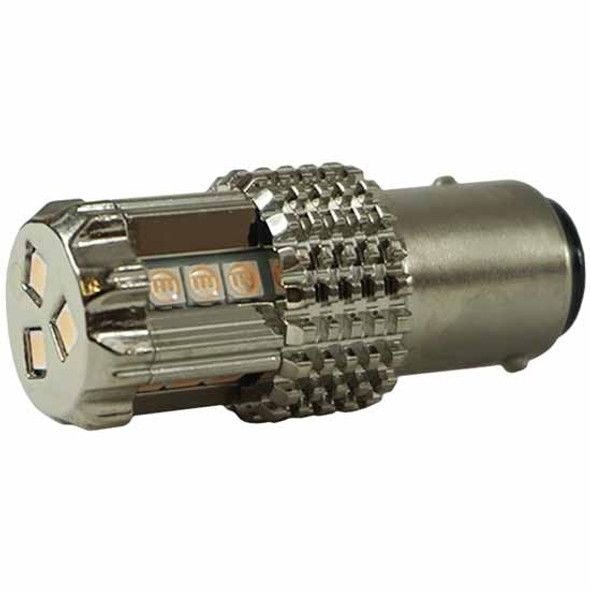 Pink 15-LED 1157 Bulb with Chrome Aluminum Housing for Watermelon Glass Lens