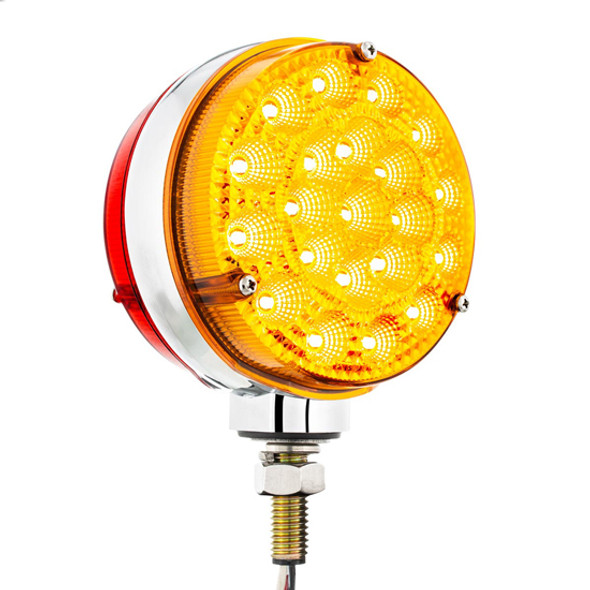4.25-Inch Double-Face Reflector Turn Signal LED Light with Amber and Red Lenses