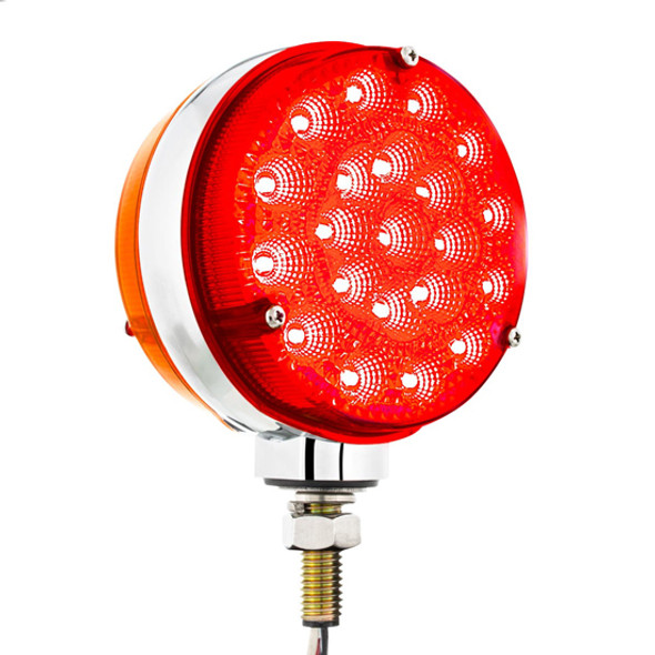 4.25-Inch Double-Face Reflector Turn Signal LED Light with Amber and Red Lenses