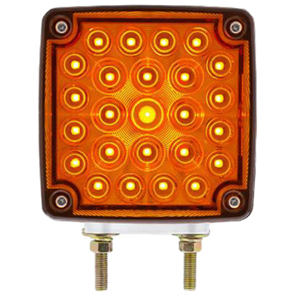 52 Diode Double Face Double Stud Square Amber / Red Turn Signal Light For Driver Side