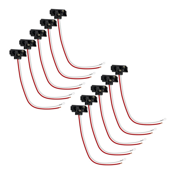 2-Wire Pigtail with 2-Prong Right Angle Plug – 12-Inch Leads, 10-Pack