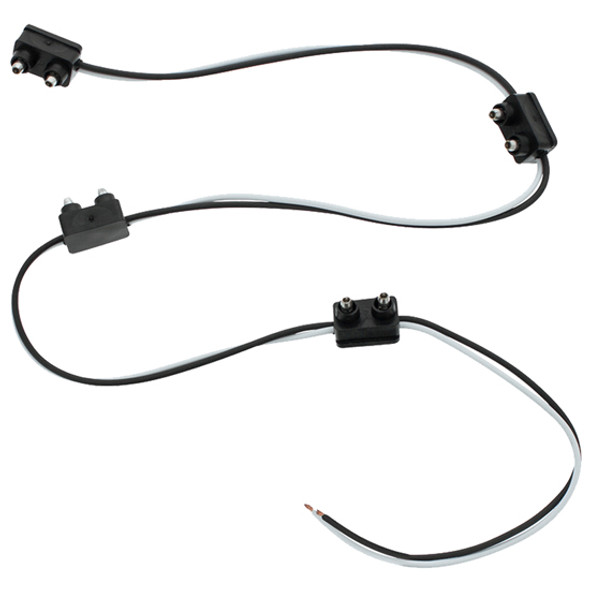 Precut Double Prong Plug Wiring Harness W/ 6 Inch 16 AWG Lead Wire Between 4 Plugs