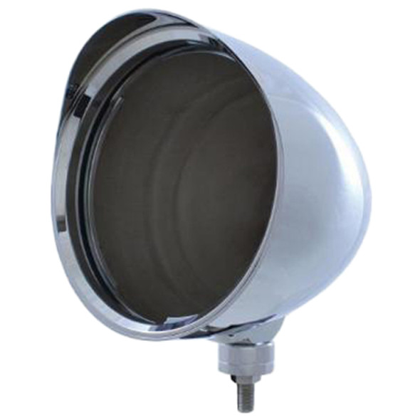 7 Inch Chrome Aluminum Billet Style Chopper Headlight with Smooth Visor