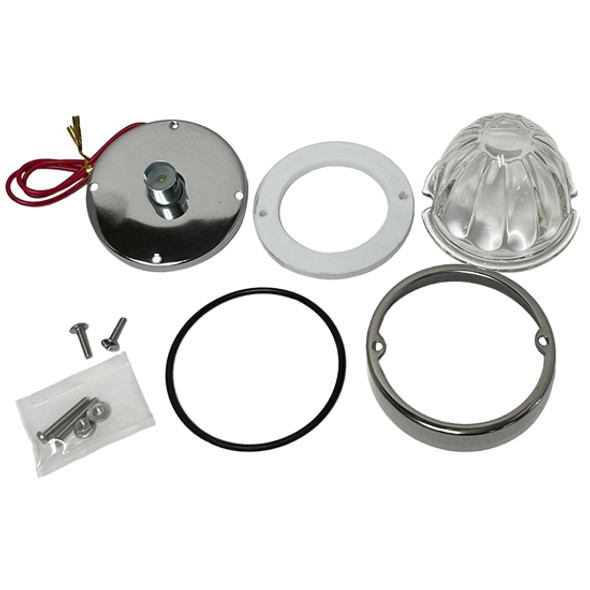 Clear Glass Watermelon Flush Mount Light Kit with 1156 Bulb Socket