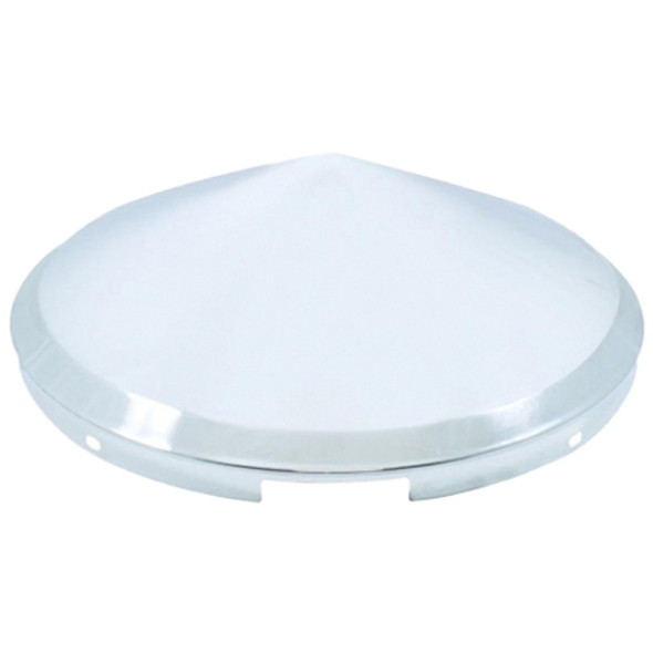 Chrome Even Notched Pointed Front Hubcap W/ 7/16 Inch Lip