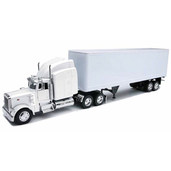 Peterbilt 379 with Blank White Dry Van Trailer Diecast Model, 1/32 Scale Peterbilt 379 with Blank White Dry Van Trailer Diecast Model, 1/32 Scale
