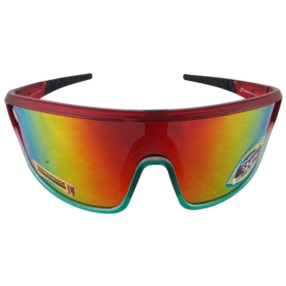 Sunglasses with Red to Green Full Frame Shield Style
