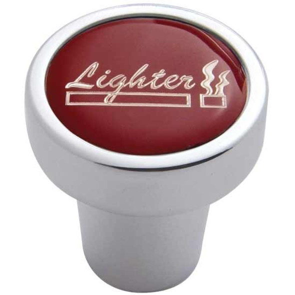 Chrome Cigarette Lighter Knob W/ Glossy Red Sticker