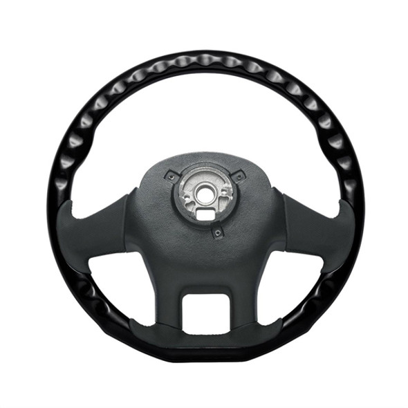 18-Inch YourGrip Glossy Candy Black Wood Steering Wheel for Peterbilt 579 and Kenworth T680