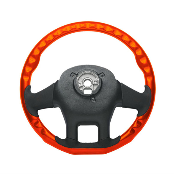 18-Inch YourGrip Glossy Cadmium Orange Wood Steering Wheel for Peterbilt 579 and Kenworth T680