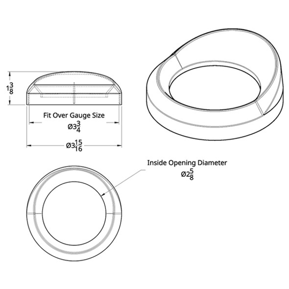 Chrome Plastic Speed And Tachometer Gauge Bezel With Visor