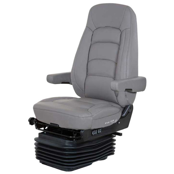 Bostrom Wide Ride II Plus Serta Low Base High Back Seat With Armrests - Gray Ultra-Leather