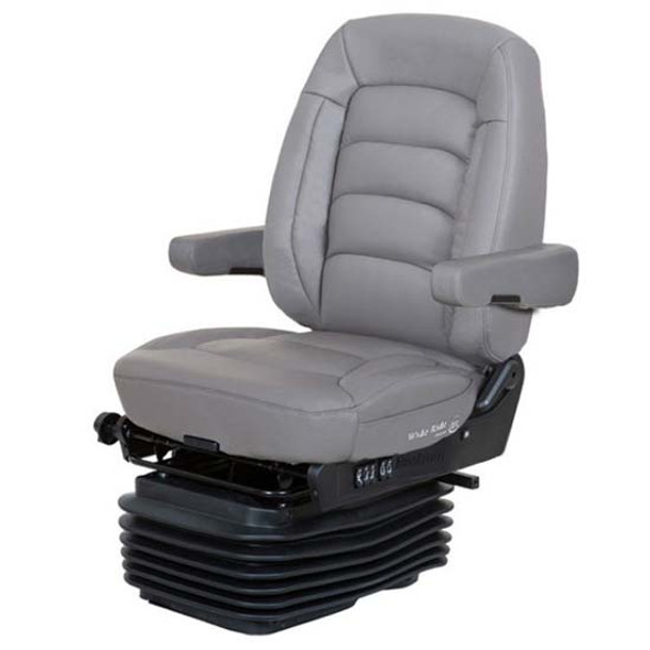 Bostrom Wide Ride II Plus Serta Low Base Mid-Back Seat With Armrests - Gray Ultra-Leather