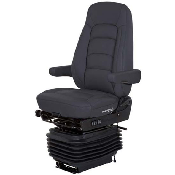 Bostrom Wide Ride II Plus Serta Standard Base High Back Seat With Armrests - Black Ultra-Leather