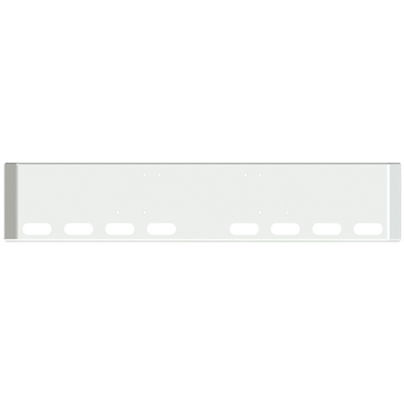 18-Inch Chrome American Road Runner Mitered Corner Bumper with 8 Oval Light Holes For Freightliner Classic 120, XL,  FLC120, FLT Cabover