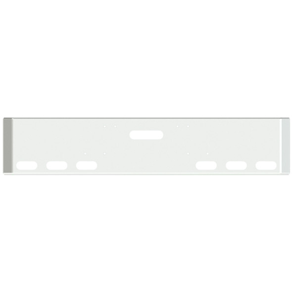 20-Inch Chrome American Road Runner Mitered Corner Bumper with Center Tow Hole and 6 Oval Light Holes For Freightliner Classic 120, XL,  FLC120, FLT Cabover