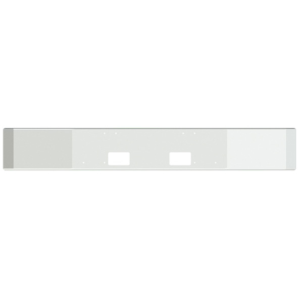 Freightliner FLD120 SBA 18 Inch Break Back Bumper With Hand Formed Ends - Tow & Square Fog Light Holes By Valley Chrome Freightliner FLD120 SBA 18 Inch Break Back Bumper With Hand Formed Ends - Tow & Square Fog Light Holes By Valley Chrome
