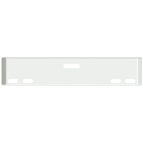 22-Inch Chrome American Road Runner Mitered Corner Bumper with Center Tow Hole and 4 Oval Light Holes For Freightliner Classic 120, XL,  FLC120, FLT Cabover