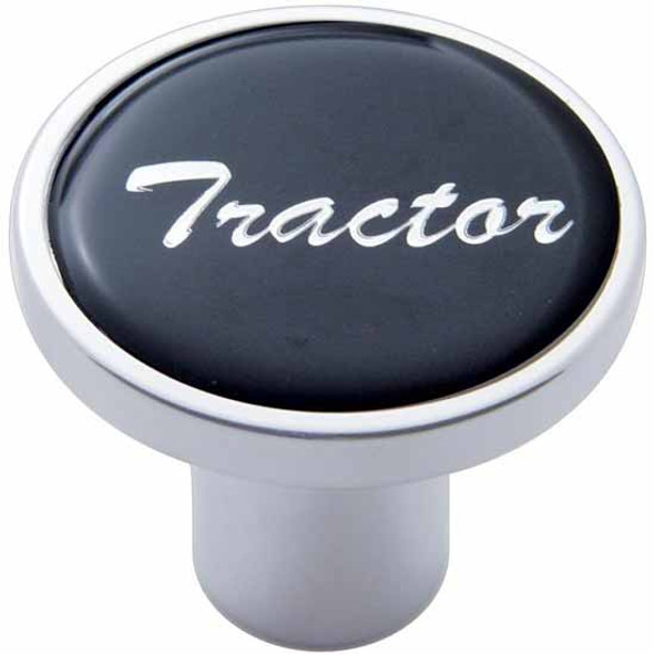 Chrome Air Valve Knob W/ Glossy Black Tractor Sticker