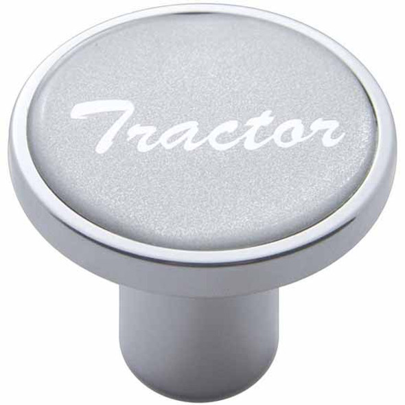 Chrome Air Valve Knob W/ Glossy Silver Tractor Sticker W/ Hex Screw Mount