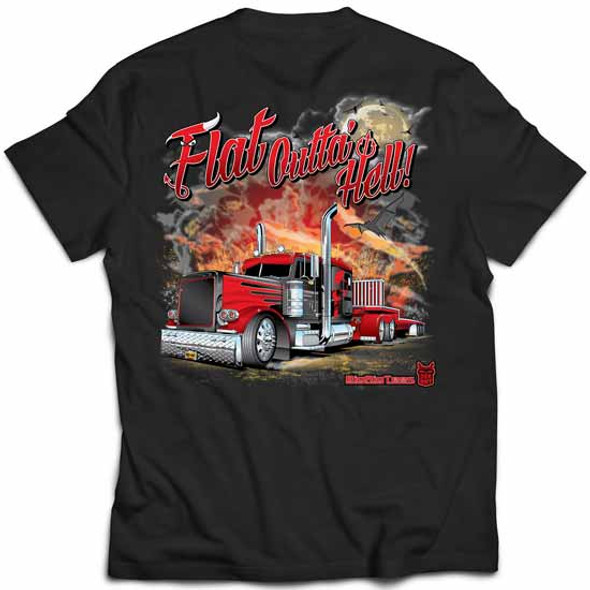 Big Rig Tee Flat Outta Hell Short Sleeve T-Shirt - Medium
