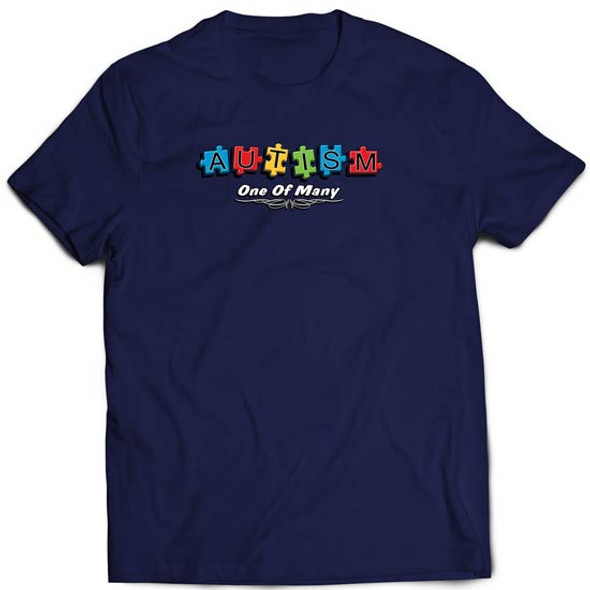 Big Rig Tee One of Many Autism Awareness Short Sleeve T-Shirt - Medium