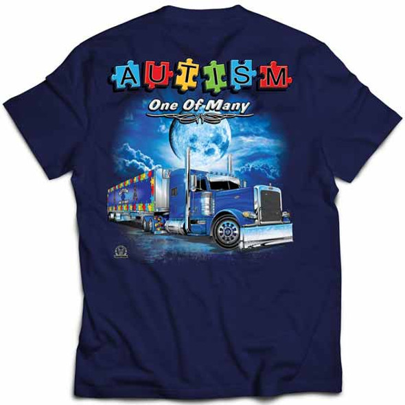 Big Rig Tee One of Many Autism Awareness Short Sleeve T-Shirt - X-Large