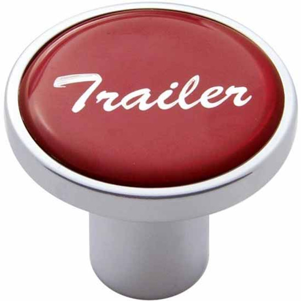 Chrome Air Valve Knob W/ Glossy Red Trailer Sticker W/ Hex Screw Mount