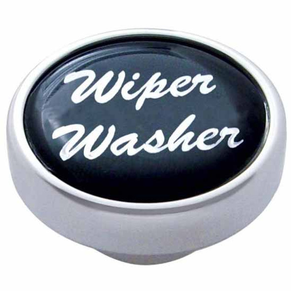 Small Chrome Wiper Washer Dash Knob Black