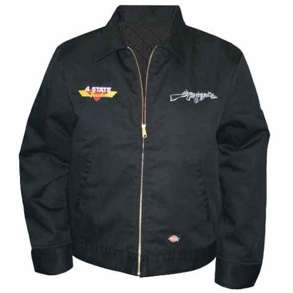 Chrome Shop Mafia Black Embroidered Work Jacket - Medium
