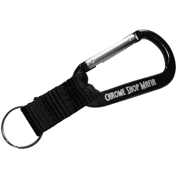 Chrome Shop Mafia Engraved Black Carabiner Keychain Chrome Shop Mafia Engraved Black Carabiner Keychain