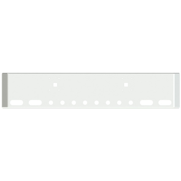18-Inch American Road Runner Mitered Corner Bumper For International 9900I,  9900IX, With 2 Tow Holes, 4 Oval Light Holes & 8 Round 2” Light Holes